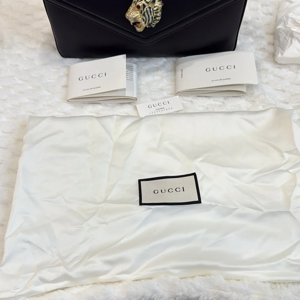 Gucci Leather Rajah Chain Shoulder Handbag-537241-Authentic-NWT - Picture 9 of 16